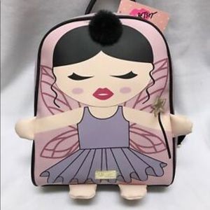 Mini Betsey Johnson leather pink fairy girl backpack like new
